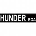 Thunder Road Street Sign, Quality Metal Sign, Thunder Road Sign Novelty Sign for Farm House Garage Wall Decor Black Tin Sign 16 x 4 Inch
