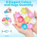 Simgoing 48 Pcs Mini Ice Cube Stress Balls Bulk Fidget Squeeze Square Ball Stress Relief Sensory Playthings Ice Cube for Adults Birthday Valentines Gifts Party Favor Prize Bags Box Filling, 8 Colors