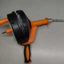 Drain Auger, Clog Remover with Drill Adapter, 25 Feet Flexible Plumbing Snake Use Manually or Powered for Kitchen, Bathroom and Shower Sink, Comes with Gloves (orange)