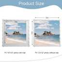 12x12 Picture Frame with Mat for 10x10, Wavy Edge Wooden Real Glass Photo Frame for Wall Hanging, White, 1 Pack