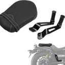 AUFER Motorcycle Rear Pillion Passenger Seat Cushion Pad with Foot Peg Mounts Compatible With For Yamaha Bolt XV950 XVS950 R-Spec 2014-2023 1TP-F47E0-T0-00