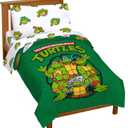 Jay Franco Nickelodeon Teenage Mutant Ninja Turtles Green Bricks 4 Piece Toddler Bed Set - Includes Reversible Comforter & Sheet Set Bedding - Super Soft Fade Resistant Microfiber