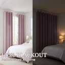 100% Blackout Curtains for Bedroom 72 Inch,2 Panels,Dark Pink | Faux Linen Cutains for Bedroom,Thermal Insulated Grommet Window Drapes,Blackout Curtains with Black Back,52 x 72 in,2 Panels