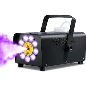 Fog Machine Theefun Smoke Machine 2500CFM 9 LED 12 Color Lights Strobe Effect Portable 350ml Big Tank Capacity with Wireless Remote Control Stage Smoke Machine Indoor Outdoor for Wedding DJ Party