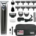 Wahl Stainless Steel Lithium Ion 2.0+ Slate Beard Trimmer for Men - Electric Shaver, Nose Ear Trimmer, Rechargeable All in One Men's Grooming Kit - Model 9864