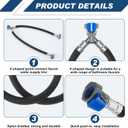 2 Pcs 12 Inch Quick Connect Water Hose Faucet Supply Lines Hot & Cold Water Mixer Line Replacement V-shape Widespread Bathroom Sink Faucet Y Hose with Snap-in Fast Lock Pipe (Black Blue)