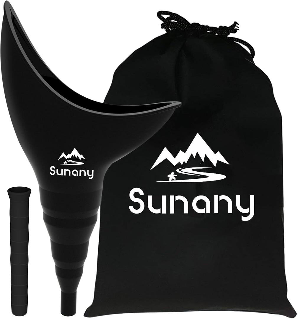 Female Urinal, Reusable Silicone Foolproof Women Pee Funnel Allows Women to Pee Standing Up,Women's Urinal is The Perfect Companion for Indoor Use (black)