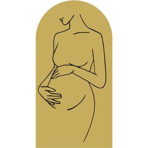 Baby Shower Decal, Pregnant Woman Silhouette Sticker for Arch, Wall, Mirror - Gender Reveal Party Decorations, Party Decor for Baby Shower Pregnant Mom (21W x40 H)