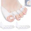 4PC Silicone Toe Separators Spacers for Women and Men Bunion Protector, Overlapping Toe Corrector Toe Alignment, Foot Pain Relief, Reduces Friction, Day and Night Use