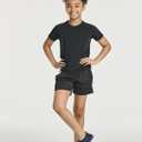 Real Essentials 5 Pack: Girls Rash Guard Swim Shirts  Short Sleeve UPF Sun Protection Tops (Ages 4-16) (X-Large)