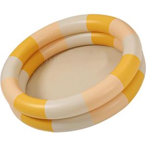 Inflatable Baby Retro Swimming Pool Family Cute Style Thickened Water Pool for Kids Indoor Outdoor Play (Yellow Stripe)