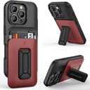 Vofolen for iPhone 16 Pro Case Wallet with Card Holder [Store 2 Cards] + Stand Heavy Duty Shockproof Protective Wallet Phone Case for iPhone 16 Pro for Men Women, 6.3 Inch Red