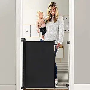 Momcozy Baby Gate, Retractable Baby Gate or Dog Gate Easy to USE for 33" Tall, Extends up to 55" Wide, Baby Gate for Stairs, Doorways, Hallways, Indoor, Outdoor