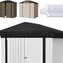 6x4 Ft Durable Slooping Roof Shelter Cover Pressure Rubberized Oxford Cloth, Sun, Dust, Rain and Leaf Resistant with 8 Silicone Protective Corners (Black)