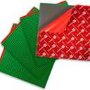 Creative QT Build-on-Wall Peel-and-Stick Baseplates - 10 x 10 in, Green, 4-Pack - Stackable Block Play & Creative Building Toys on Play Tables & Walls - Compatible with All Major Brick Brands