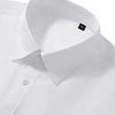 Men's Dress Shirts Long Sleeve Stretch Wrinkle Free Wedding Formal Business Button Down Shirt (White, M)