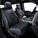 Coverado Car Seat Covers Full Set, Seat Covers for Dodge RAM 1500 Compatible with 2009-2018 Ram 1500, 2010-2024 Ram 2500 3500 Dodge RAM Accessories Automotive Seat Covers (Black) (Curved Front&Curved Rear)