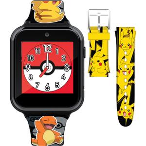 Pokémon Interactive Kids Smartwatch with Touchscreen, Interchangeable Pikachu & Friends Straps, Built-in Camera, Alarm, Stopwatch, Calculator, and 10 Watch Faces - Fits Wrists 5.5"-8"