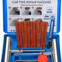 BETOOLL Universal Tire Repair Kit, Heavy Duty 22 Pcs Emergency Tire Plug Kit, for car Motorcycle, Truck, ARBATV, Tractor, RV, SUV, Trailer (07- 22pcs (Blue)