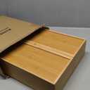 BAMEOS 3.9inch Tall Bamboo Drawer Organizer, Expandable Utensil Holder with 8 Compartments, Adjustable Kitchen Drawer Divider for Flatware, Silverware and Gadgets, Deep Storage for Home and Office