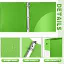 Henoyso 24 Pack 1.5 Inch 3 Ring Plastic Binders with Pockets, Lime Green