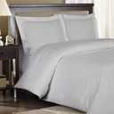 Precious Star Linen | Egyptian Cotton | Duvet Cover Super King 98x108 Inch | Zipper Closure & Corner Ties | Lightweight Breathable - 1 Piece Premium Duvet Cover Silver Grey Striped