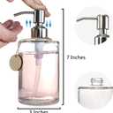 JASAI 16OZ Cylinder Glass Soap Dispenser with Rust Proof Stainless Steel Pump, Refillable Bathroom Soap Dispenser for Hand Soap, Dish Soap, Liquid Soaps and Kitchen (Clear)