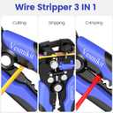 2 x Wire Stripper and Crimping Tool,AWG 24-10 Automatic Stripper Tool with AWG 22-10 Ratchet Wire Crimper For Heat Shrink Connectors and Insulated Terminals, 3 in 1 Stripping/Cutting/Crimping