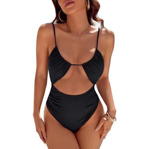 Blooming Jelly Womens One Piece Swimsuit Tummy Control Bathing Suit Sexy Flattering Cheeky High Cut Out Cute Ladies Swimwear L