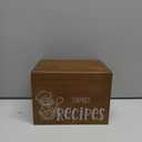Brown Rustic Recipe Box with 100 Cards and Dividers | Rectangular Wooden Recipe Box | Flip Top Closure | 6x4.9x1.8 inches | Housewarming Gift
