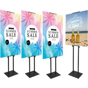Poster Board Stand for Display, Heavy Duty Floor Sign Holder for Foam Board, Double Sided Display for Business Advertising (4Pack)