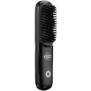 Portable Cordless Hair Straightener Brush Mini Straightening for Travel Negative Ion Hot Comb for Women Lightweight on-The-go USB Rechargeable