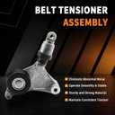 Drive Belt Tensioner 38216 Fit for Toyota Camry 2002-2006, Highlander 2001-2007, RAV4 2001-2005 Solara 2002-2006, for Scion tC 2005-2010, Replace# 166200W110, 1662028010