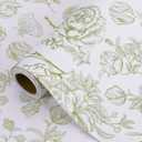 RayofSun Green Floral Wrapping Paper Roll 17 in x 32 ft Mini Roll Vintage Toile Flower Gift Wrap Paper for Girls Women All Occasion Wedding Birthday Bridal Shower Party Baby Shower Valentine's Day
