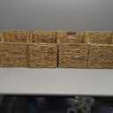 Water Hyacinth Storage Baskets,Woven Bins for Bathroom, Bedroom, Laundry, Pantry, Shelves,Set of 4 Foldable Cube Organizers,11.2"x11.2"x11.2"