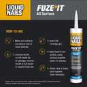 2 x Liquid Nails 56198673380 LN-2000 FuzeIt All Surface Construction Adhesive (9-Ounce) , Gray