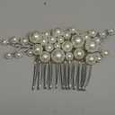 Bridal Hair Comb Bendable Pearl Crystal Hair Accessory Leaf Hair Piece Vintage Wedding Hair Accessories for Brides Bridesmaids Women Girls (Sliver-01)