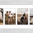 8x26 Picture Frame Display 6 opening 4X6 Picture Frame Collage, Multi Photo Frame with Mat, Plexiglass, Wall or Tabletop Decor, Distressed White Wood Grain