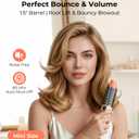 Farery Mini Thermal Brush 1.5 Inch, Heated Round Brush for Blowout Volume & Curls, Travel Hot Brush Dual Voltage (120-240V), 3 Temp Settings up to 410F, Tourmaline Ceramic Ionic, for Medium Long Hair