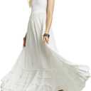 R.Vivimos Womens Summer Boho Sexy Backless Long Dresses (M)