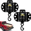 2pcs Retractable Ratchet Straps Compatible with Ford F-150 2015-2025, 10 Ft Truck Bed Mounted Ratchet Straps for Ford F-250/350/450/550 2017-2025