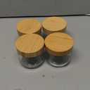 NETANY 4-pack 8oz Glass jars with Airtight Lids, Overnight Oats Containers with Bamboo Lids, Wide mouth Mason Salad jars, Glass Food Storage Containers for Snacks Yogurt Spice Sugar