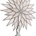Kurt Adler 9-Inch Sunburst Capiz Lighted Treetop with Silver Glittered Finish