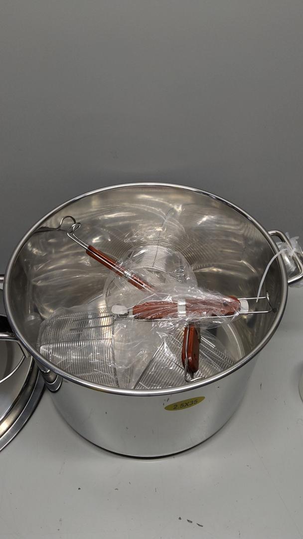 Pasta Cooker Insert Set, Multipots Cooking Tool with Insert Strainer Basket, Stainless Steel Stock Pot with Lid, 3 Holes pasta basket for boiling.for kitchen Cooking Multiple delicacies.
