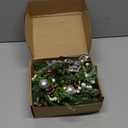 2 Pcs 9 Mini Christmas Wreath for Cabinet Front Door Christmas Green and White Artificial Ball Cone Winter Wreath for Wedding Window Home Wall Indoor Decor