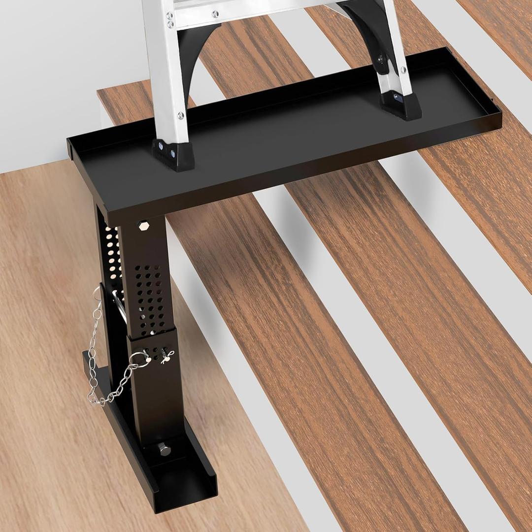 Ladder Leveler For Stair-Adjustable Height 13.5"-18.66", Ladder Extender-Ladder Aide PRO-Tool use on Single/Extension Ladders, 23.23"x7.44" Platform-High Strength Steel-Non-slip Mat-Holds up to 880lbs