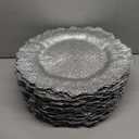 32 Pack Charger Plates Set Reef Chargers for Dinner Table Serving Tray Floral Plastic Decorative Plates for Table Setting Wedding Party, 13 Inch(Silver)