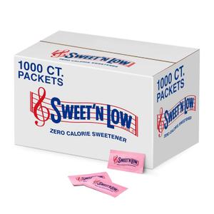 Sweet'N Low Zero Calorie Sweetener Packets, 1000 Ct - Kosher & Gluten Free, Low Glycemic Index, Crystal Form, Sweet Flavor - Individual Tea and Coffee Sweetener