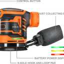 Orbital Sander Cordless Brushless 6 Speeds Max 21000RPM, 5” Electric Sander with Dust Collector Compatible with DEWALT 20V MAX Battery (BATTERY NOT INCLUDE)