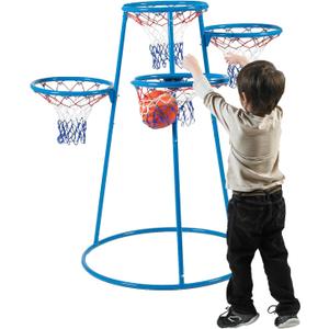 Children’s Factory Kids Toys 4-Hoop Basketball Set - Toddler Basketball Hoop Indoor/Outdoor Play- for Pre-School Classroom or Playroom
